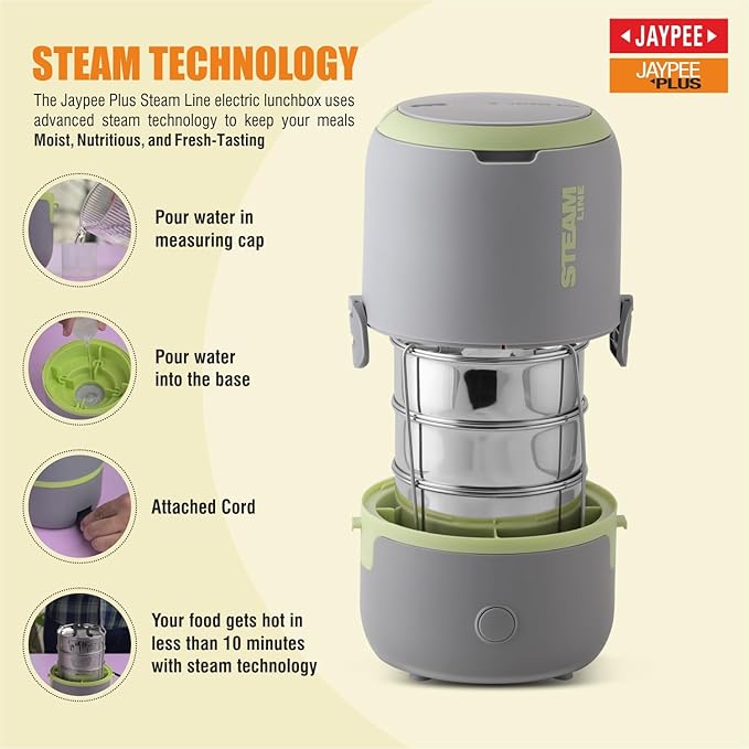 Jaypee Plus Electric Lunch Box – Steam Fresh Meals Anywhere