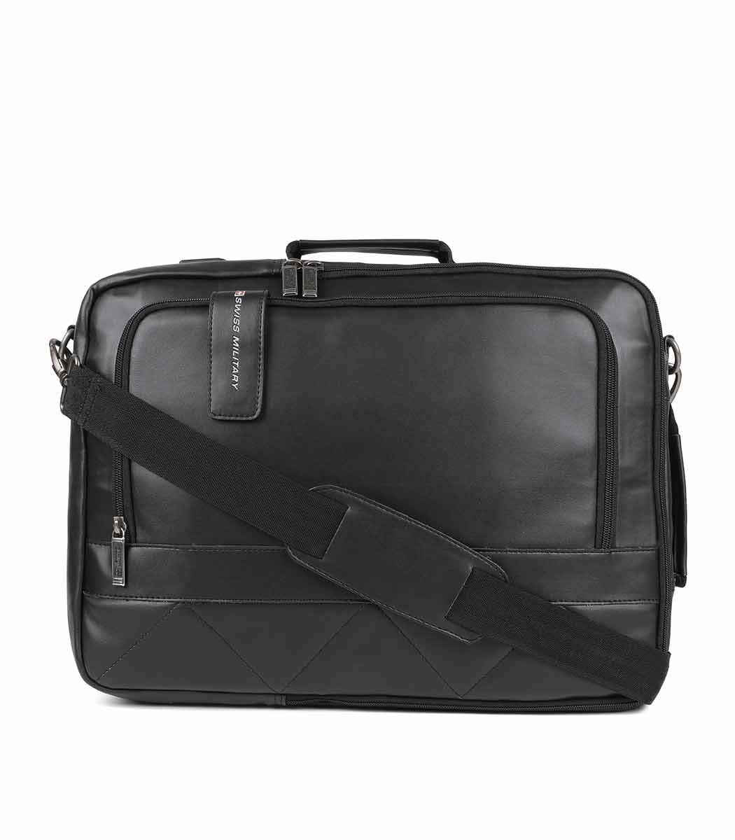 Swiss Military Messenger Bag Cum Backpack 14L With Dual Handles & USB Port, Black
