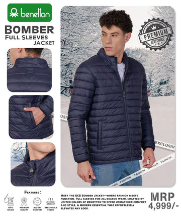UCB Bomber Full Sleeves Jacket - Navy